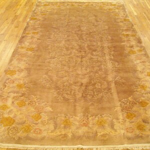 Vintage Chinese Art Deco Oriental Rug, in Gallery Size, W Flowers and Ivory Tone image 3