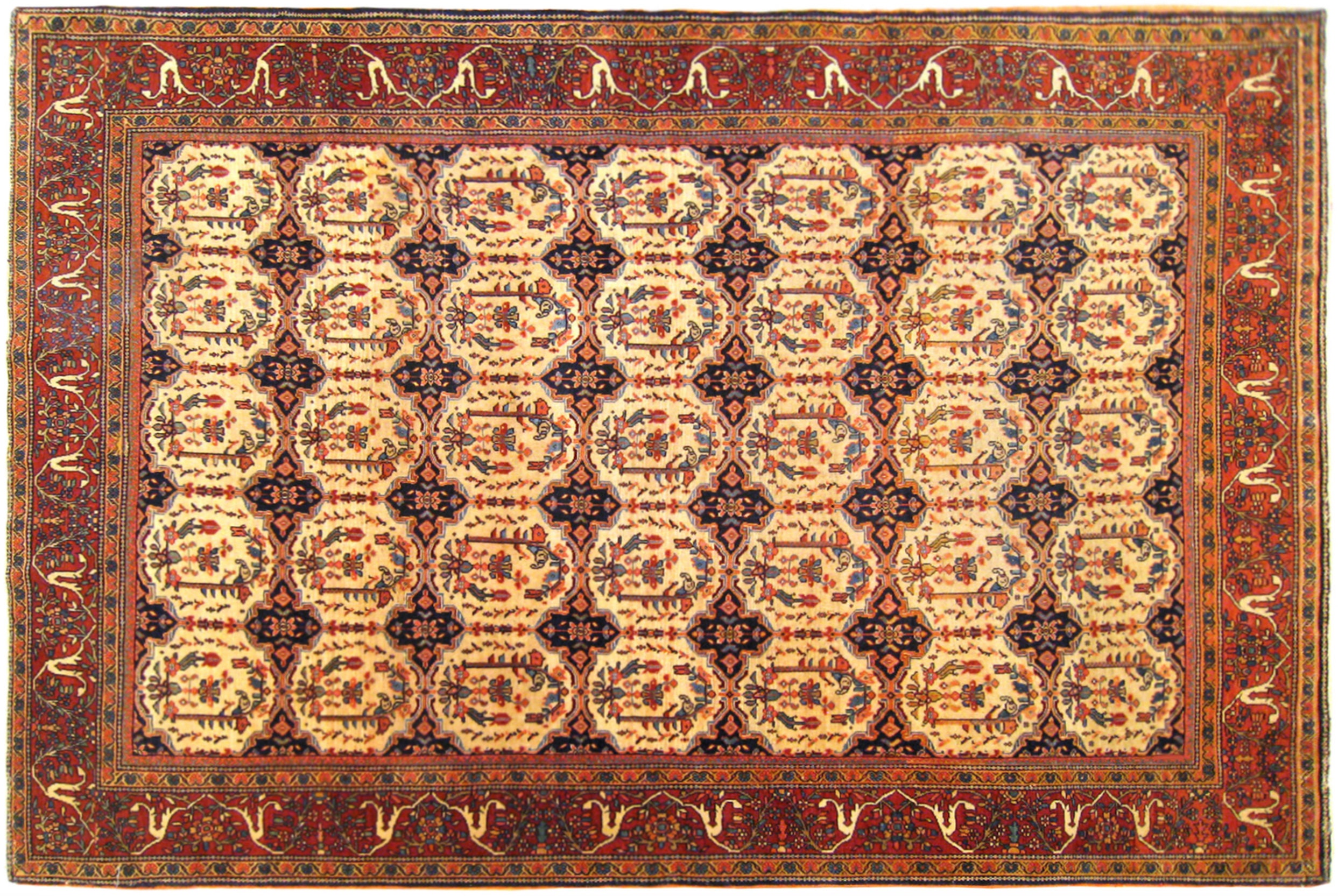 Antique Decorative Oriental Carpet in Small Size with Etsy