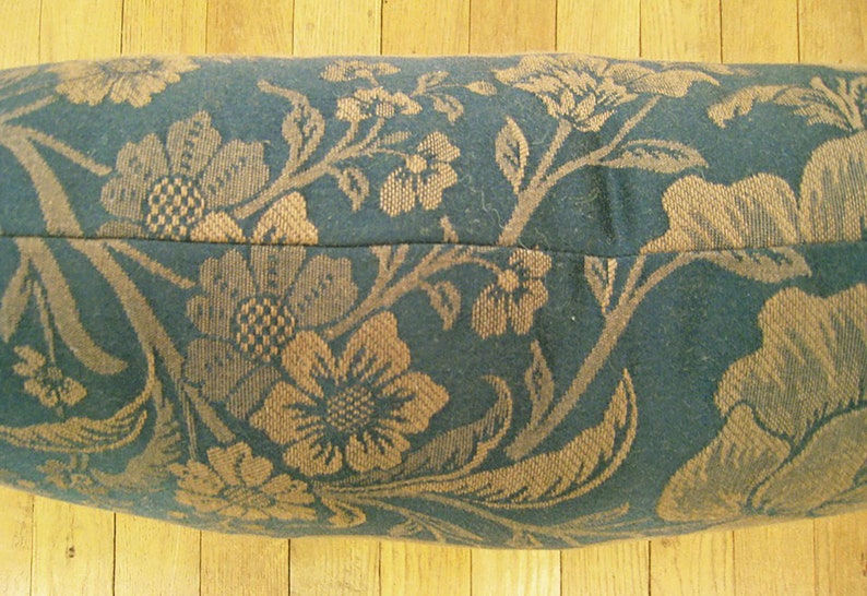 Vintage Decorative Pillow with Floral Chinoiserie size 1'9 x 1'3 image 4