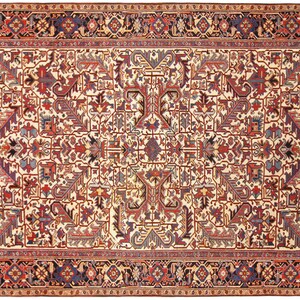 Vintage Traditional Oriental Rug, in Room Size, with Ivory Field and Symmetrical Design image 1