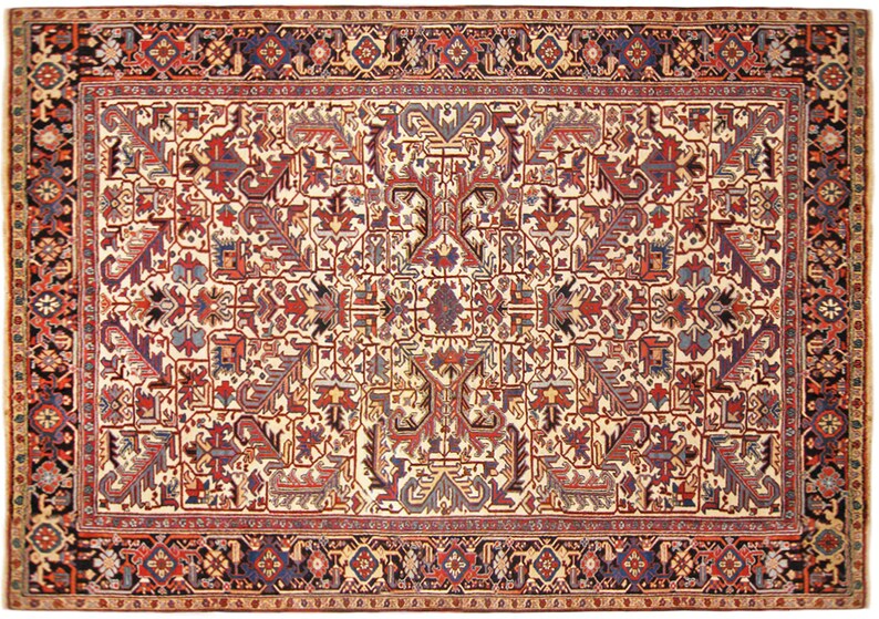 Vintage Traditional Oriental Rug, in Room Size, with Ivory Field and Symmetrical Design image 1