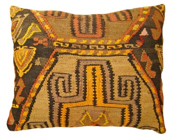 Vintage Kilim Tapestry Pillow; size 22” x 18”