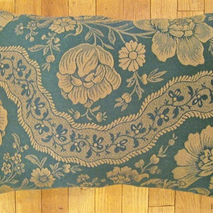 Vintage Decorative Pillow with Floral Chinoiserie size 1'9 x 1'3 image 2