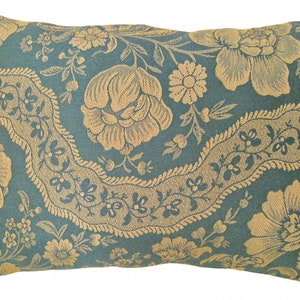 Vintage Decorative Pillow with Floral Chinoiserie size 1'9 x 1'3 image 1