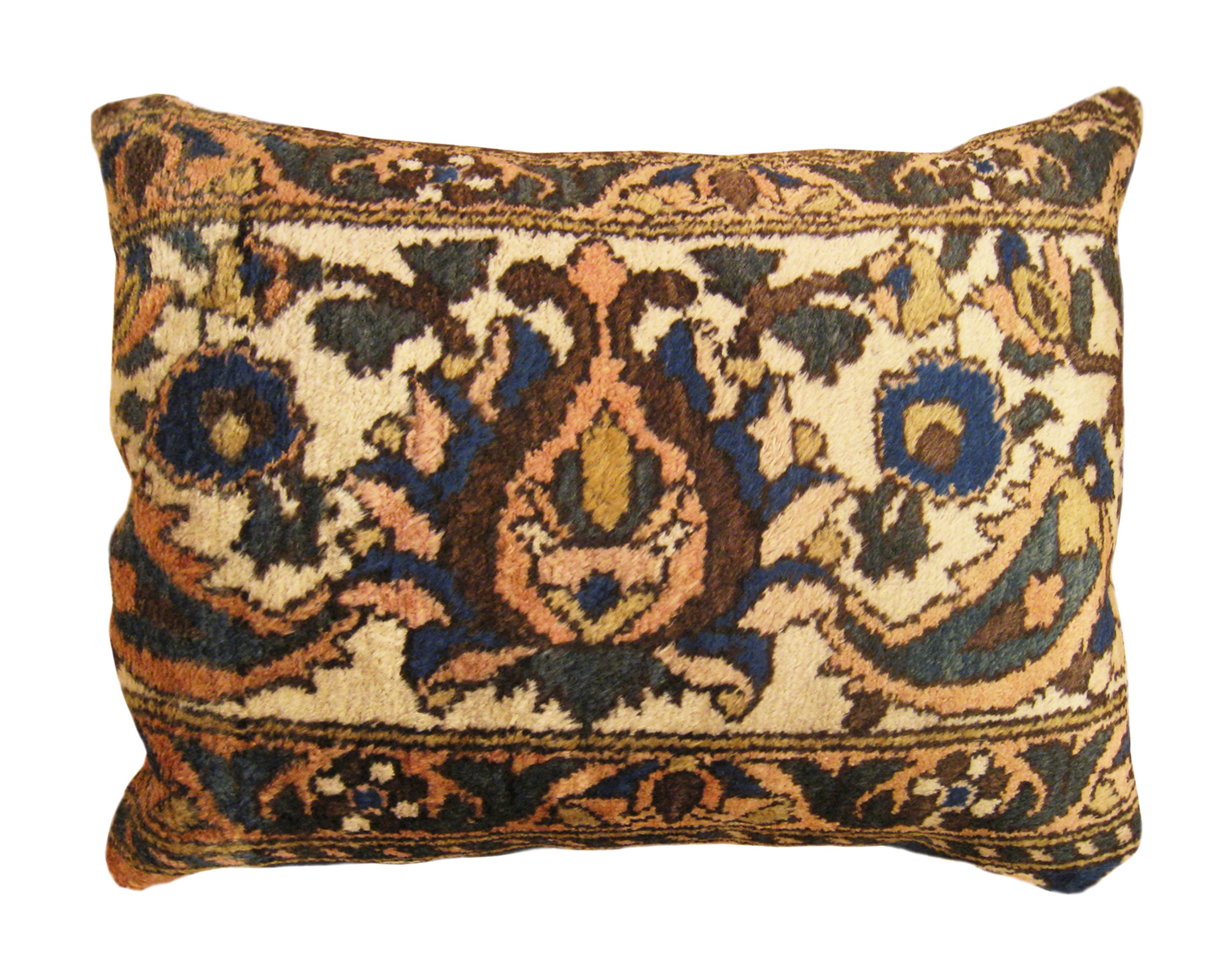 Vintage Traditional Oriental Rug Pillow with Floral Central Etsy