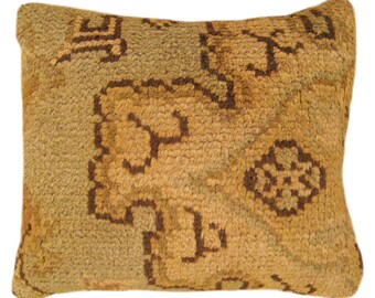 Decorative Antique Spanish Savonnerie Carpet Pillow with Geometric Design, size 1'5” x 1'2"