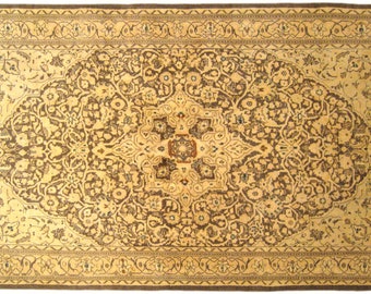 Vintage Indian Agra Oriental Carpet, in Small Size with Fine Weave & Soft Colors