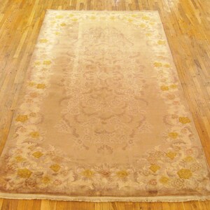 Vintage Chinese Art Deco Oriental Rug, in Gallery Size, W Flowers and Ivory Tone image 2