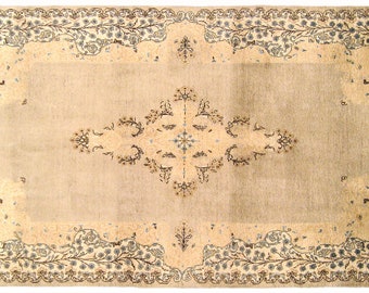 Vintage Traditional Oriental Floral Rug, in Small Runner Size, with Central Medallion and Soft Colors