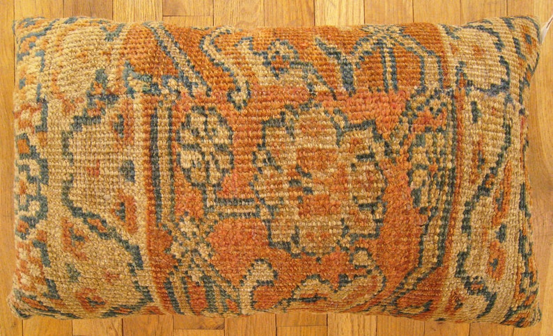 Antique Traditional Floral Rug Pillow Size 1'10 x 1'2 image 2