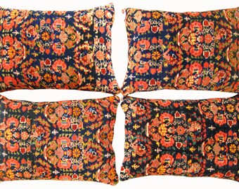 A set of Antique Traditional Rug Pillows; size 19" x 13” each