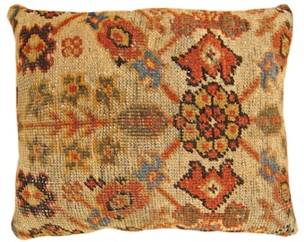 Antique Traditional Floro-Geometric Pillow; size 1'8” x 1'4”