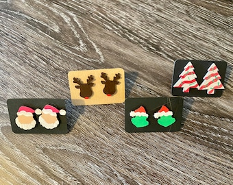 Pendientes de Navidad / Pendientes de Navidad / Pendientes de Santa / Pendientes de Rudolph / Pendientes de pastel de árbol / Pendientes de Grinch