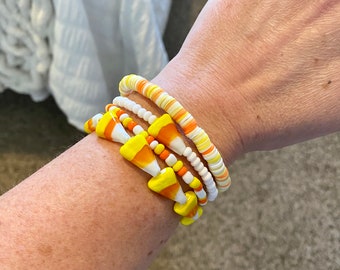Pila de pulseras de maíz dulce / Halloween / Otoño /