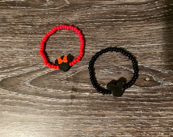 Pulsera de cuentas inspirada en Mickey & Minnie