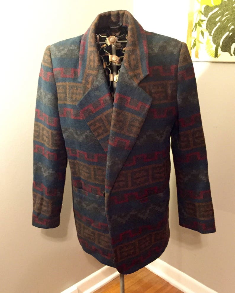 Women/'s Braetan Vintage 90s Southwestern Wool Blend Blazer