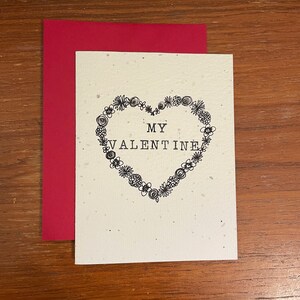 My Valentine - Plantable Seed Card - carte de correspondance vierge avec enveloppe