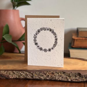 Papier de graines de fleurs sauvages à planter floral WREATH - texte personnalisé