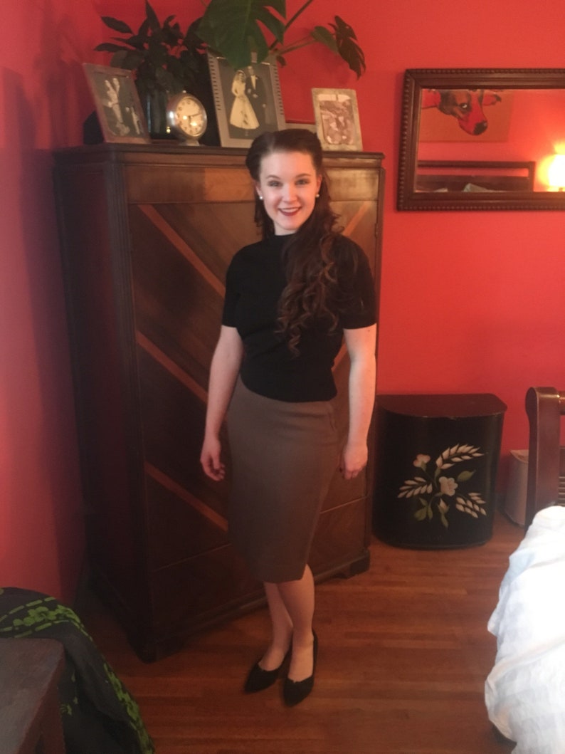 1950s Wool Pencil Skirt image 1