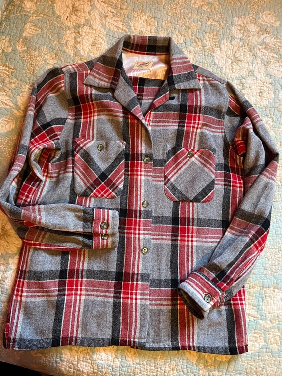 1950s Plaid Wool shirt. ‘National’ brand, small