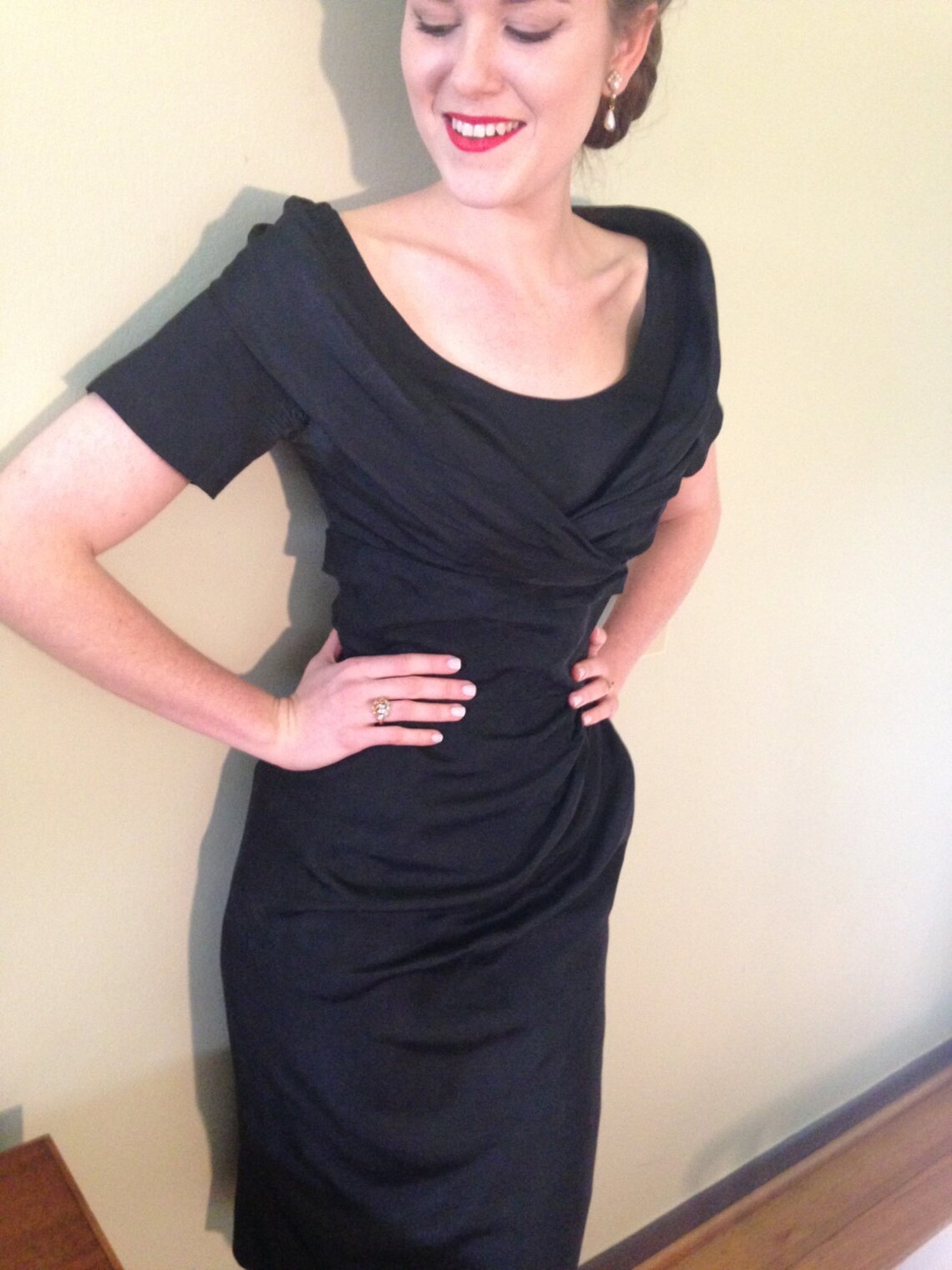 1950s Lord and Taylor Black Cocktail Dress. Etsy
