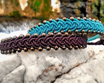 macrame bracelet with beads, turquoise armband, adjustable woven wristband,  pura vida jewelry. bohemian style birthday gift hippie festival