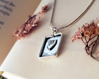 square medallion necklace sterling silver