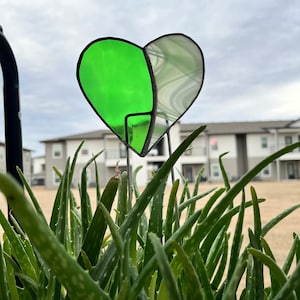 Stained Glass Heart Garden Stake