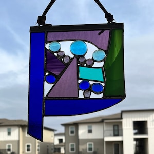 Stained Glass Abstract Panel Suncatcher