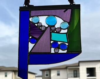 Stained Glass Abstract Panel Suncatcher