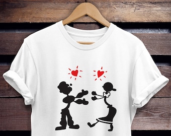Rachel Green Friends T-Shirt - Popeye Cartoon Graphic
