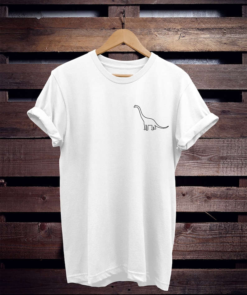 Dino Shirt Langer Ausschnitt Dinosaurier Shirt Unisex T-Shirt, Damen T-Shirt, Geschenkidee, Unisex Shirt, Damenshirt, tumblr Bild 1