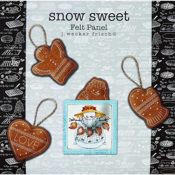 Snow Sweet- Gingerbread Cookies Felt Panel 24"x43"