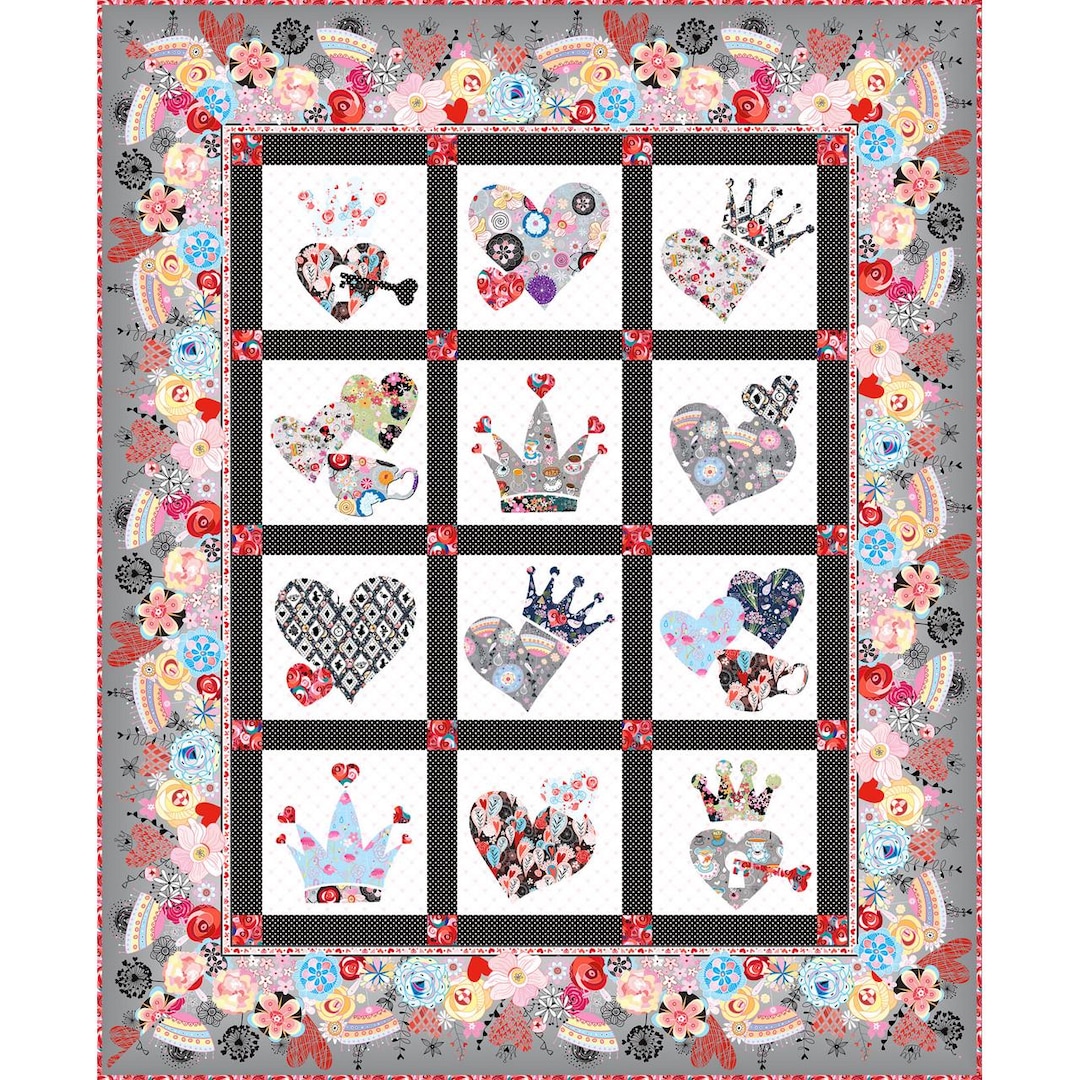 Queen Pattern Designs Queen of Hearts Quilt Pattern - Etsy