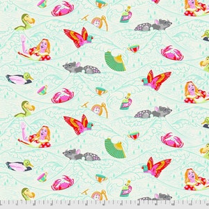 Tula Pink- Curiouser & Curiouser- Sea Of Tears- Wonder: Sold By the 1/2 Yard, Cut Continuously