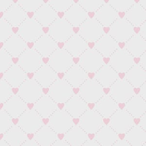 Alice- Pink Heart Grid: Sold by the 1/2 yard