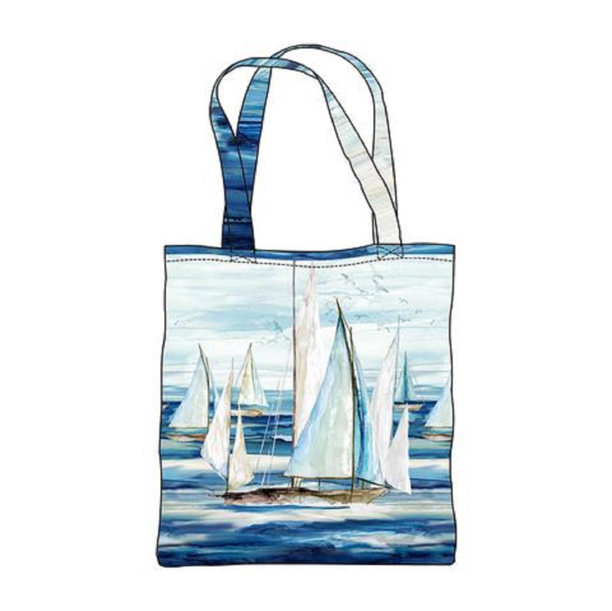 Sail Away 100 Cotton Canvas Tote Bag Panel / Northcott Etsy