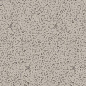 Nature's Whisper- Gray Tiny Buds and Leaves: Sold by the 1/2 yard