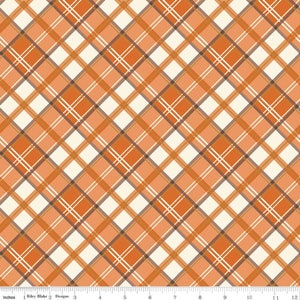 Shades Of Autumn- Plaid Orange Sparkle: Sold By The 1/2 Yard- Cut Continuously