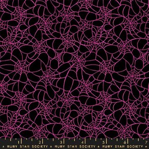 Glow Garden- Black Tangled Web: Sold by the 1/2 yard