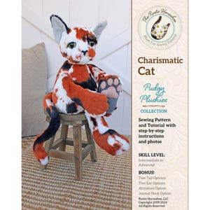 Charismatic Cat Pudgy Plushies Sewing Pattern, From Rustic
