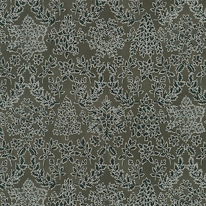Holiday Flourish Snow Flower- Suede Flourish Stripe Silver Metallic