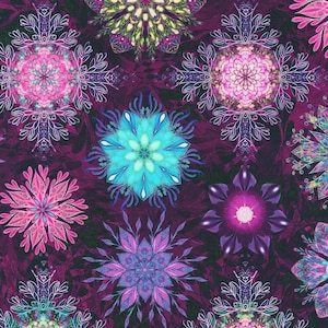Calixta- Amethyst Medallions: Sold by the 1/2 yard.