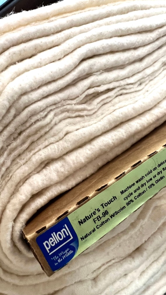 Pellon Natural Cotton Batting Natural/off-white: Sold by 1/2 Yard, Cut  Continuously 