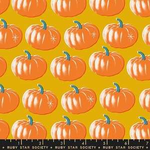 Spooky Darlings- Goldenrod Pumpkins: Sold by the 1/2 Yard - Cut Continuously