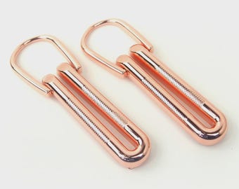 Textured Loop Strap Connectors: Rose Gold, 4pcs