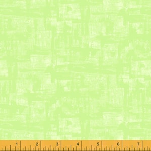 May include: A light green fabric with a white, textured, brushstroke pattern.