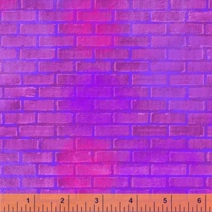 Unstoppable - Painted Brick - Magenta - Another Point Of View - Windham Fabrics * Shipping Overages will be REFUNDED*