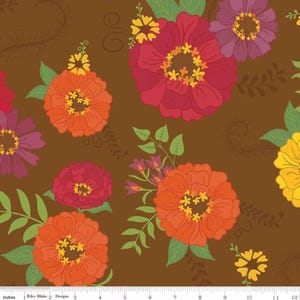 Autumn Afternoon- Braun Breite Rückseite: Verkauft durch den 1/2 Yard