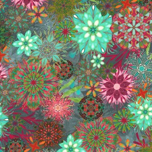 Calixta- Bouquet Medallions: Sold by the 1/2 yard.
